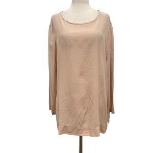 Maliparmi Long Sleeve Brushed Pink Silk Top Size Large